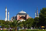 Aya Sofia viewed from the Blue Mosque, Istanbul, Turkey